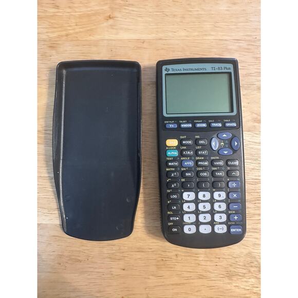 TEXAS INSTRUMENTS TI-83 Plus Graphing Calculator Black Working with Cover - Picture 3 of 5